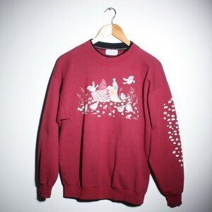 Nitional Wildlife Federation Sweatshirt Women Red Bird Pullover